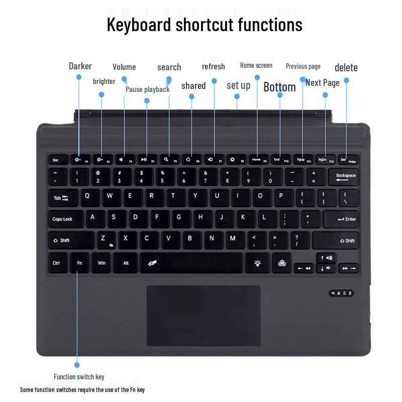 Магнитная съемная тонкая Bluetooth-клавиатура с тачпадом для Microsoft Surface Pro 3-7