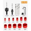 AIMOONSA Lot 19 scies cloche HSS bimétalliques 8 mm pour bois, PVC, plastique + accessoires