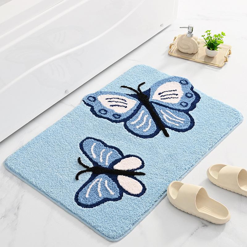 2026 Water-absorbent Non-slip Foot Mat Flocking Floor Mat Thick Bathroom Mat Household Door Mat Carpet