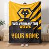 Name Custom Wolverhampton Wanderers Print Flannel Blanket High Quality Warm Comfortable Cover for All Seasons Perfect for Gifts Home Decor