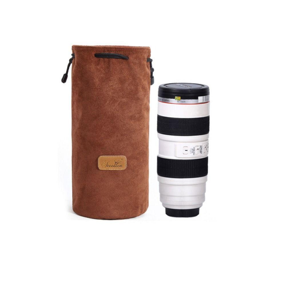 Portable Camera Storage Bag Soft Lens Protective Case Vintage Lens Pouch for Canon/Nikon Camera