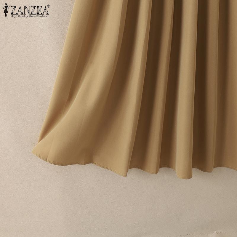 ZANZEA Женское повседневное летнее платье-майка без рукавов с круглым вырезом