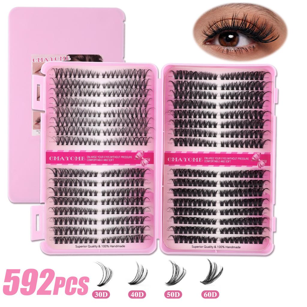 560 Tufts Of Diy Single Tufts Of False Eyelashes, Natural Thick D-Song Segmented Mixed Eyelashes