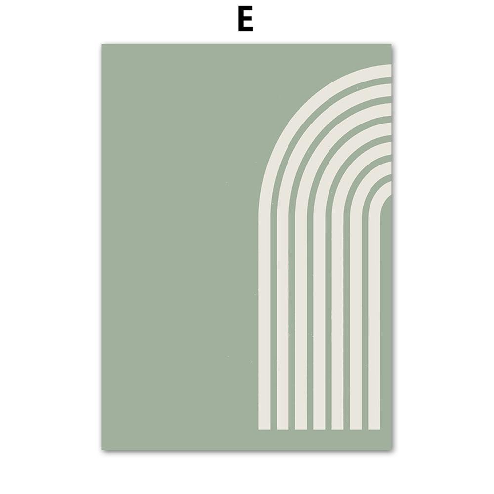 Sage Green Inhale Exhale Abstract Boho Wall Art Холст Картина Скандинавские постеры и принты Настенные картины для декора гостиной