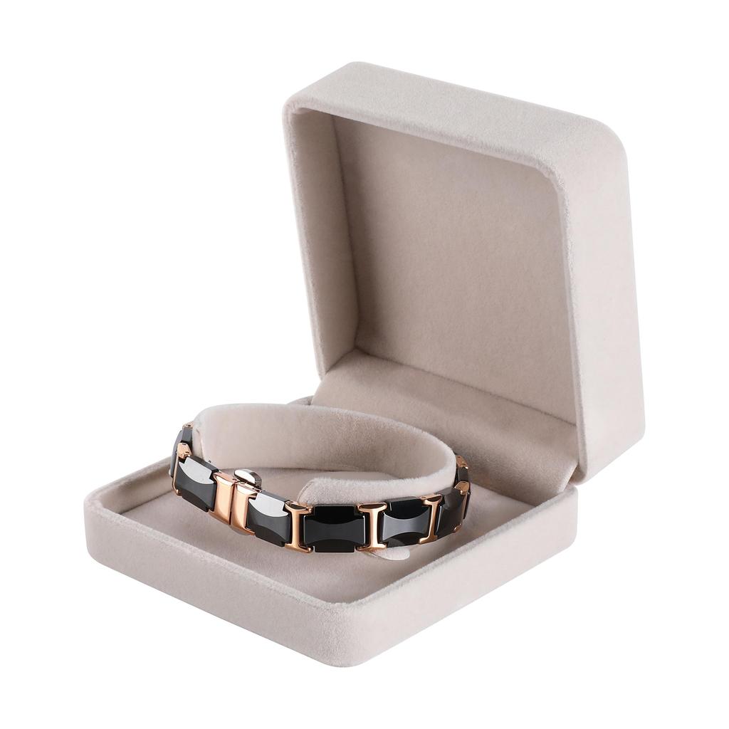 Black Ceramic Tungsten Steel Bracelet Hematite Health Care Link Magnetic Bracelets Bangles Unisex Wristband Luxury Jewelry