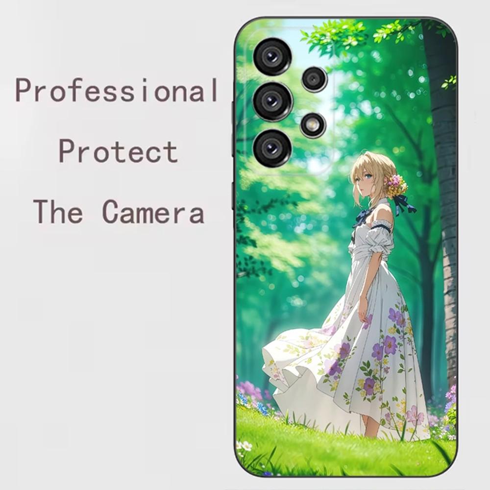 V-Фиолетовый E-Эвергарден Чехол для телефона Samsung Galaxy A91,A80,A73,A72 ,A71,A53A52,A32 ,A31A22,A21s,A20,Черный Чехол