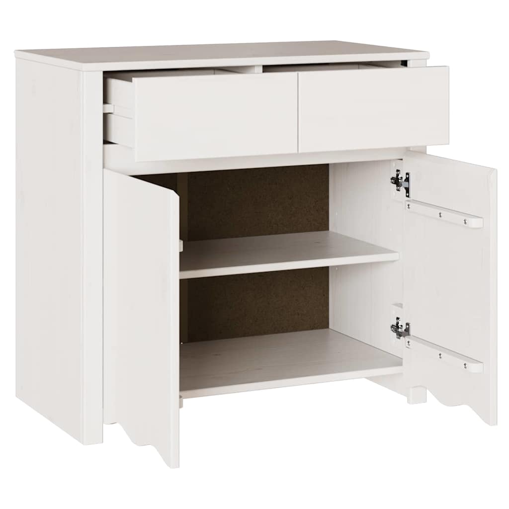 Drammen Sideboard White 79 x 43 x 75.5 cm Solid Pine Wood