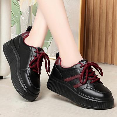 Маленькие белые туфли весна-осень новые на толстой подошве универсальные женские кеды спортивная обувь удобные легкие туфли для путешествий