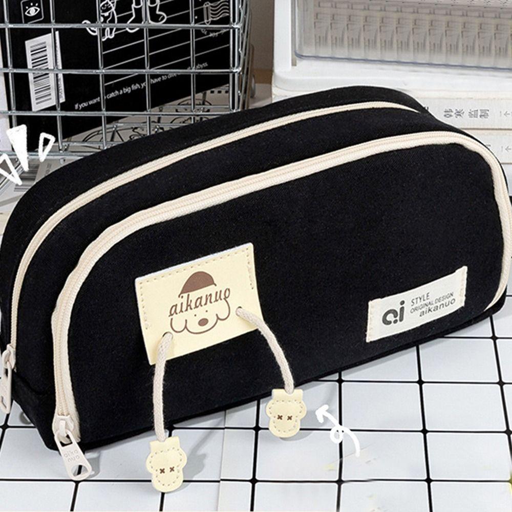 Desktop Storage Multi Layer Pencil Bag Korean Style Puppy Pencil Pouch  Office