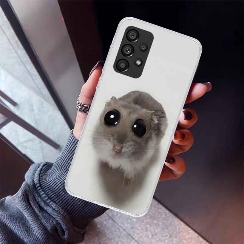 Funny Sad Hamster Meme Phone Case For Samsung Galaxy A12 A52S A42 A32 A22 A51 A50 Note 20 Ultra 10 S10 Plus A71 A70 A31 A30 A10S