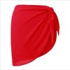 Summer Women's Short Saree Seaside Vacation Beach Party Bikini Cover-ups Solid Color Chiffon Breathable Wrap Mini Skirt
