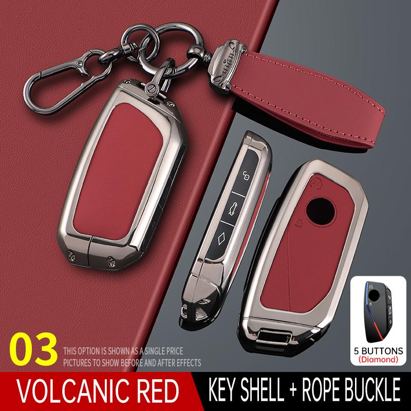 Styling Mouldings Cortex Car Remote Smart Key Fob Case Cover Shell Holder Bag with Keychain For BMW 7 Series XM IX I7 X7 G07 202