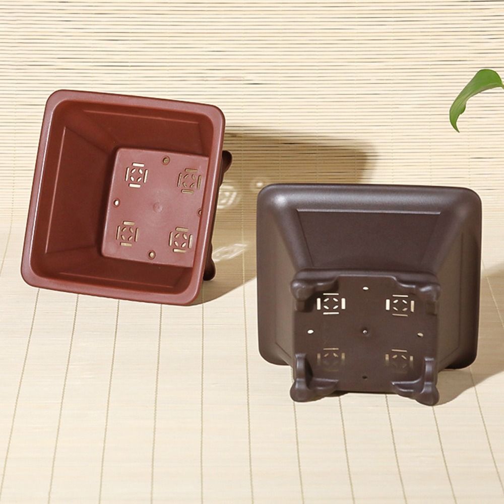 Imitation Purple Clay Flowerpots Colorful Bonsai Tray Pots Simple Four Sided Basin Home