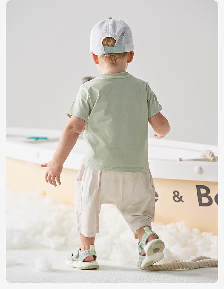 David Bella Boys' Short sleeved T-shirt Summer Clothes Children's Short sleeved Cool Antibacterial Top Baby Clothes