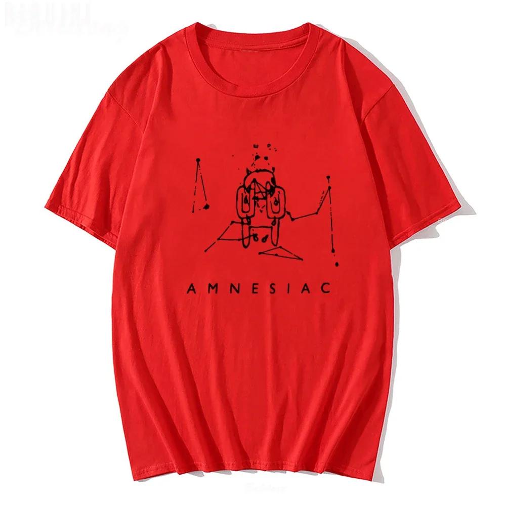 Radiohead Amnesiac T Shirt Cute Cry Pattern Tshirt Band Rock Funny Music Tops 100 Cotton Funny Print Loose Album Tees Female Unisex