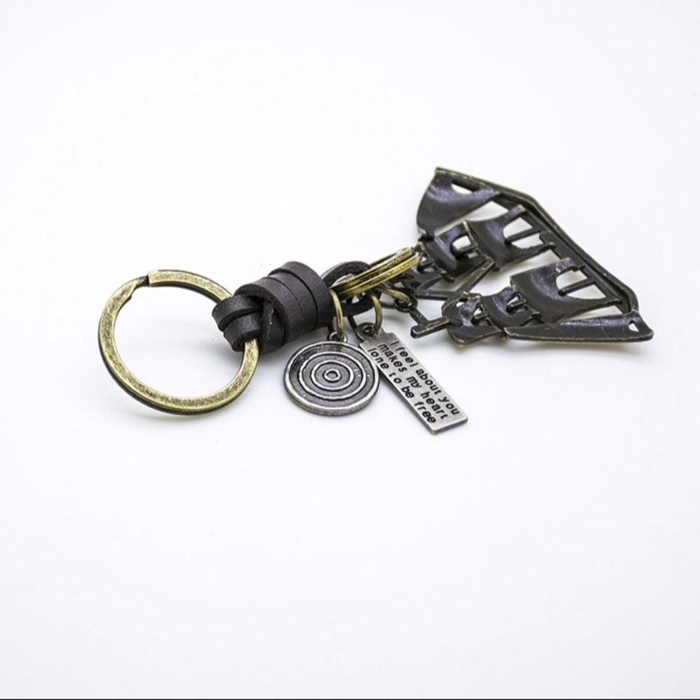 Цинковый сплав цинка винтажный брелок скелет из натуральной кожи модный винтажный брелок пиратский корабль брелок для мужчин