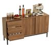 Kitchen Cabinet, Sideboard with 3 Drawers and 2 Sliding Doors, Storage Cabinet for Kitchen, Dining Room and Living Room, 150 × 40 × 80 cm