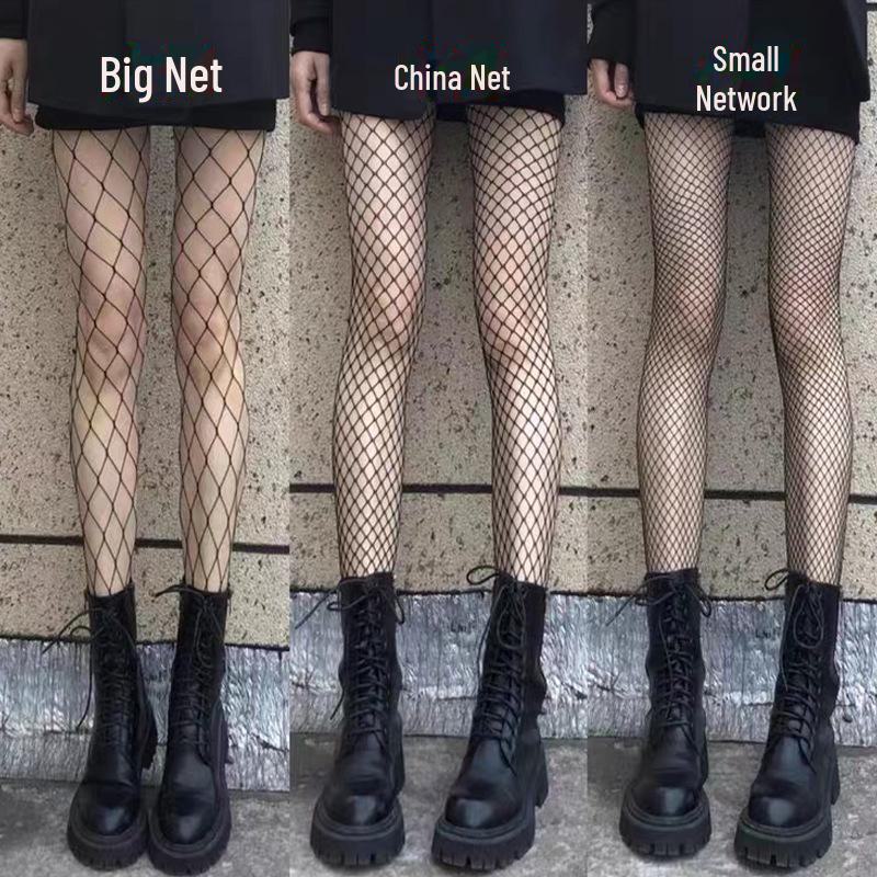 Женские сексуальные черные чулки в сеточку - Celebrity Mesh Pantyhose в размерах Small, Medium, Large