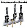 10Pcs 8mm Socket Adapter Non Magnetic Sleeve Wrench Nut Screwdriver Driver  Impact Driver