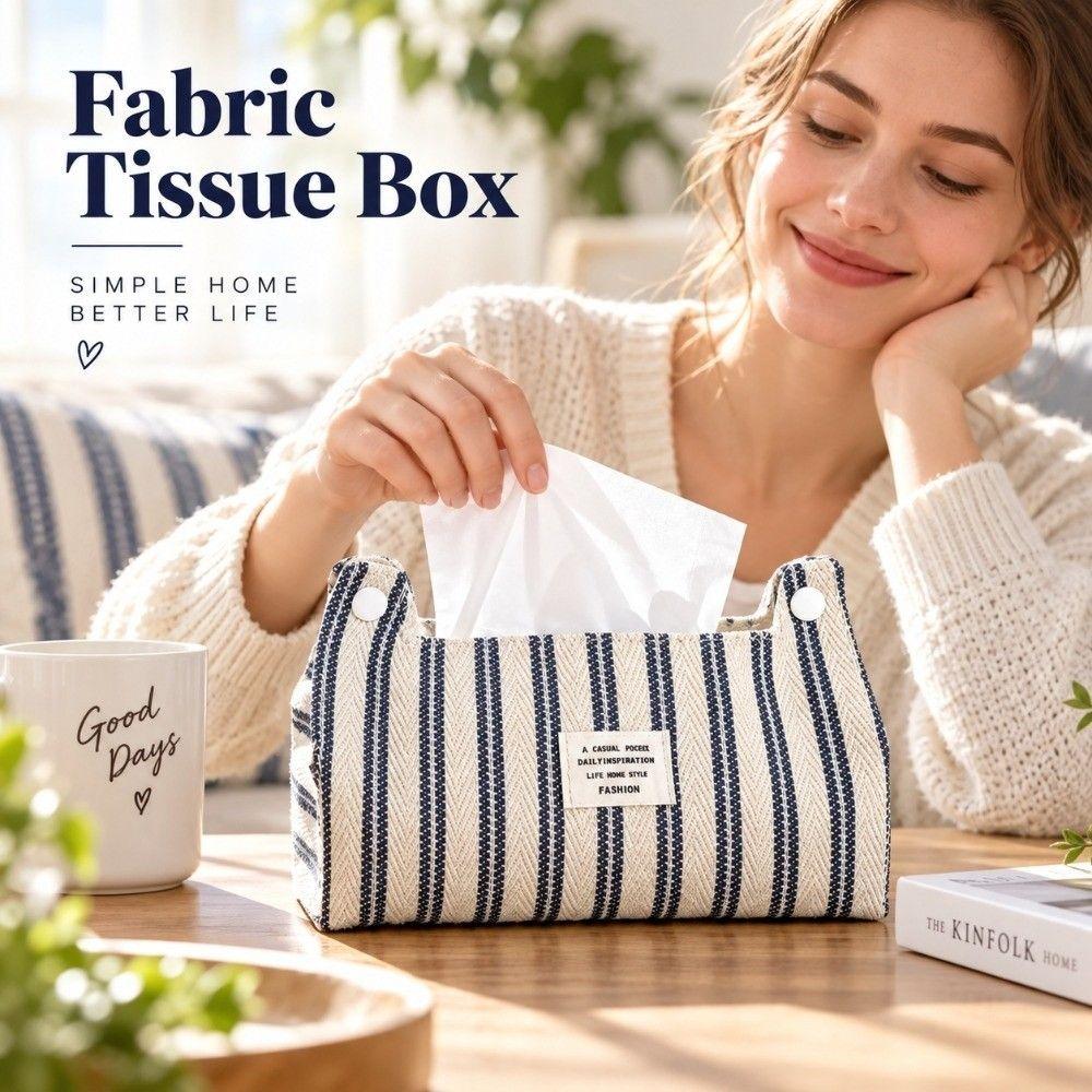 Fabric Tissue Storage Holder Dust Protection Facial Tissue Bag Facial Towel Bag Vanity