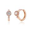 ELLE Jewelry 14K Luxury Round Cubic One-Touch Earrings (Gold Pin) ELGPEE401
