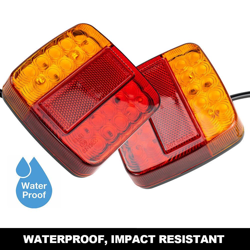 2Pcs 12V 26LED Truck Rear Taillight Turn Signal Indicator Tail Light Car Number Plate Light Rear Reverse Brake Stop Lamp Trailer Caravan