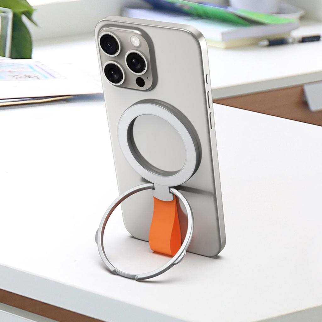 FONKEN Магнитный держатель для телефона, вращение на 360°, Magsafe, кольцевой держатель для телефона с силиконовым ремешком-петлей для пальцев для iPhoneM 15, 14, 13, 12