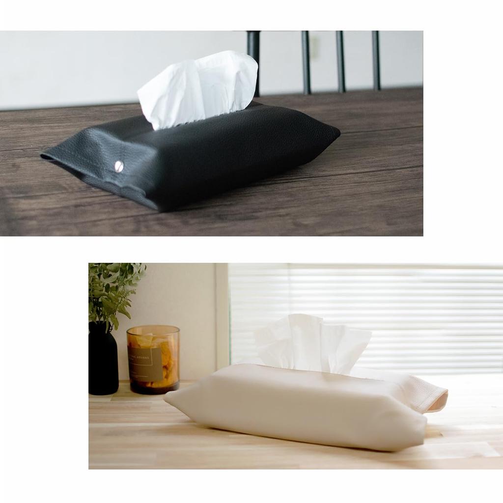Tissue Genuine Leather Car Convenient Wall Horizontal Tissue Tissue Car Living Black [HIGH FIVE] Case, Hanging, Strap, Supplies, Goods, 2-Way,