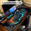 Motorcycle Biker Theme Personalized Mouse Pad Custom Name Text Non Slip Desk Pad For Laptop Office Desktop