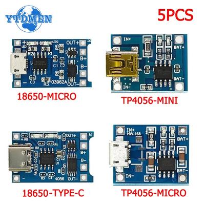 5 шт. Micro/Type-c/Mini USB 18650 TP4056, модуль зарядного устройства для литиевой батареи, зарядная плата с защитой, двойная функция, литий-ионный аккумулятор, 5 В, 1 А