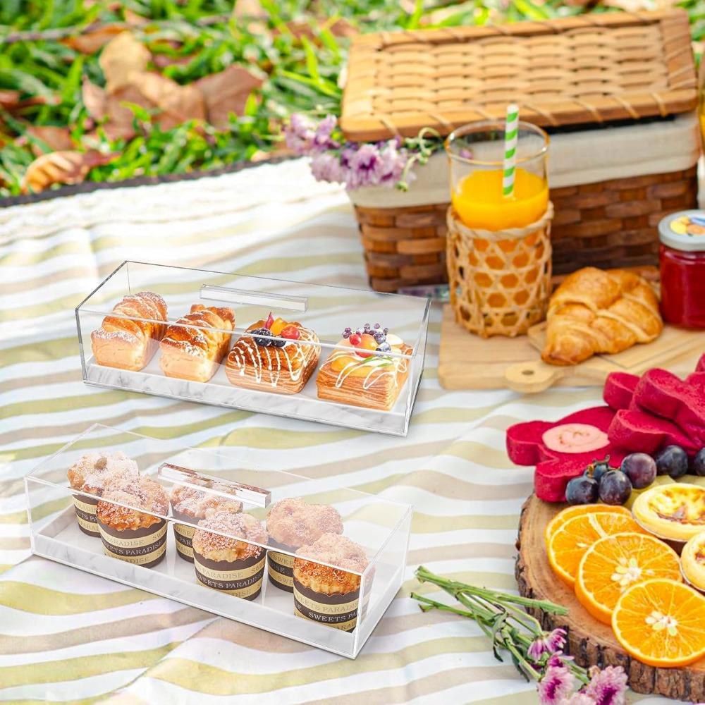 Dust-proof Cake Packaging Box Non-slip Bottom Bread Storage Container Cake Display Tray  Hotel