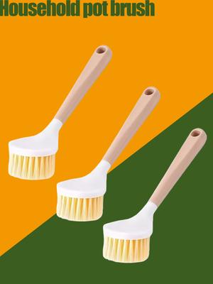 Длинная щетка для мытья кастрюль Бытовая щетка для мытья посуды Посуда для мытья посуды Щетка с антипригарным покрытием для удаления накипи и жира Щетка с антипригарным покрытием для чистки кастрюль