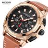 Мужские военные спортивные часы роскошные водонепроницаемые наручные часы мужские Relogio Masculino повседневные кожаные кварцевые часы с хронографом