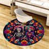 1pc Day of the Dead Celebration Round carpet, Made of Polyester,Perfect for Decorating Office Chairs, Living Rooms,Vibrant Decorative Rug