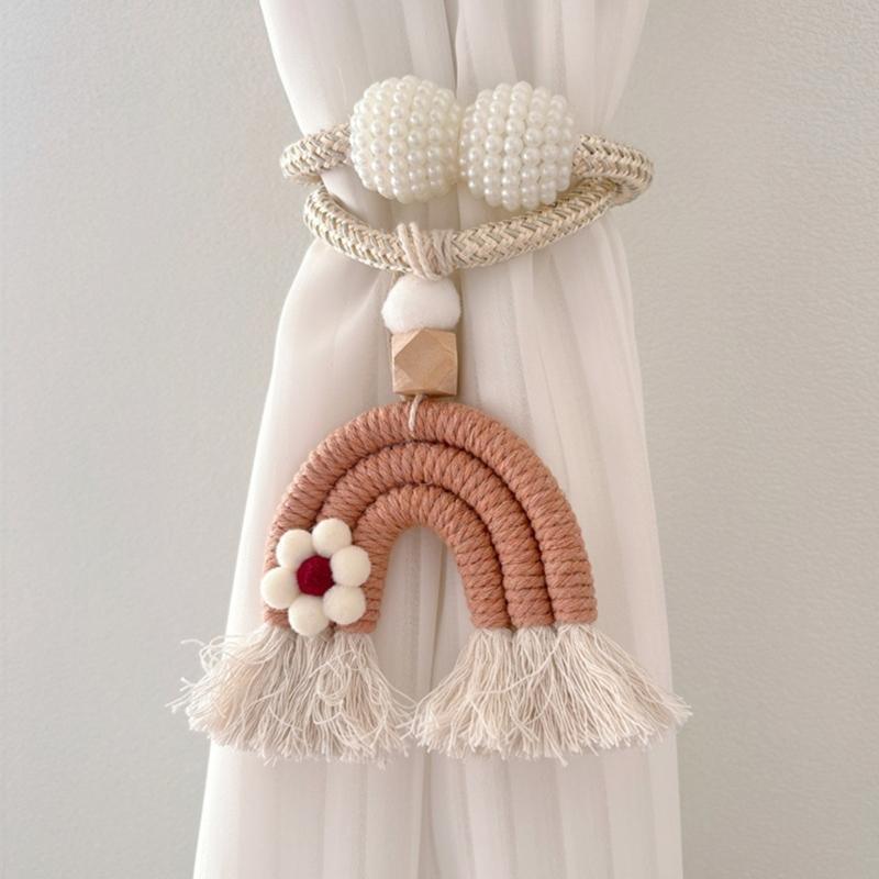 2 шт. Радужные зажимы для штор, подхваты с кисточками, веревочные держатели для украшения дома