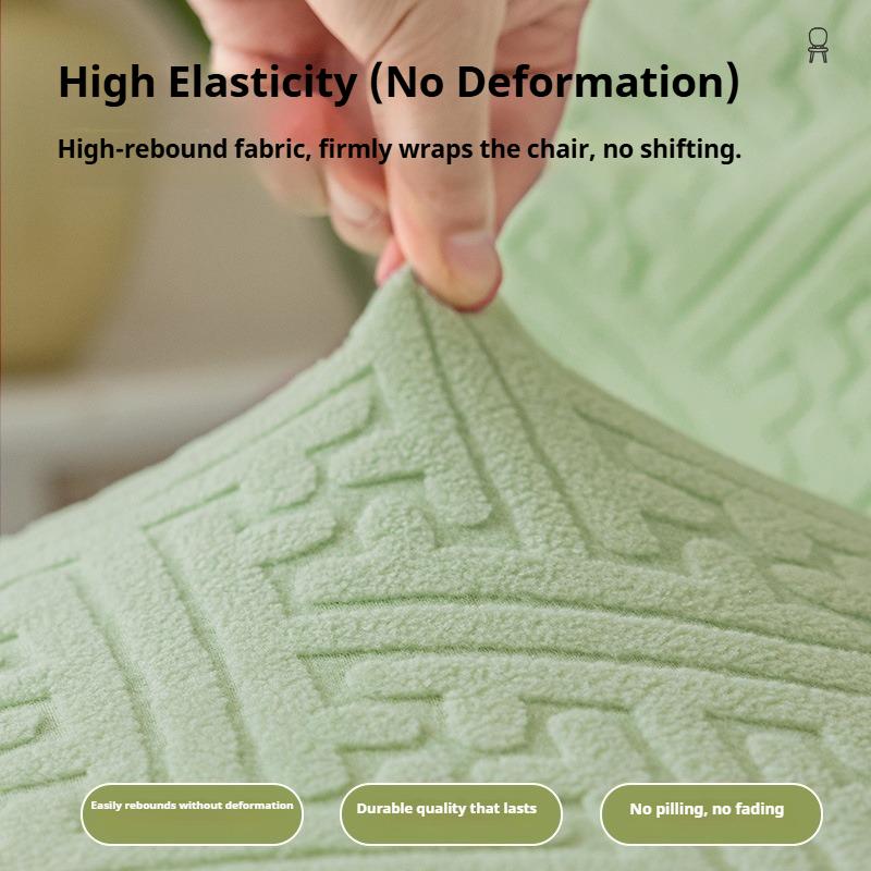 Modern Simple Chair Cover Thick Jacquard Chair Cover Elastic Full-cover One-piece Dustproof Skirt Dining Chair Cover Non-slip