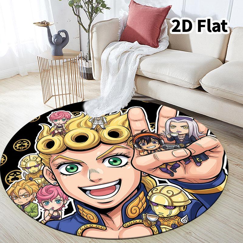 Jojos Bizarre Adventure Round Area Rug Carpet Rug For Living Room Bedroom Sofa Playroom Decor Nonslip Floor Mat