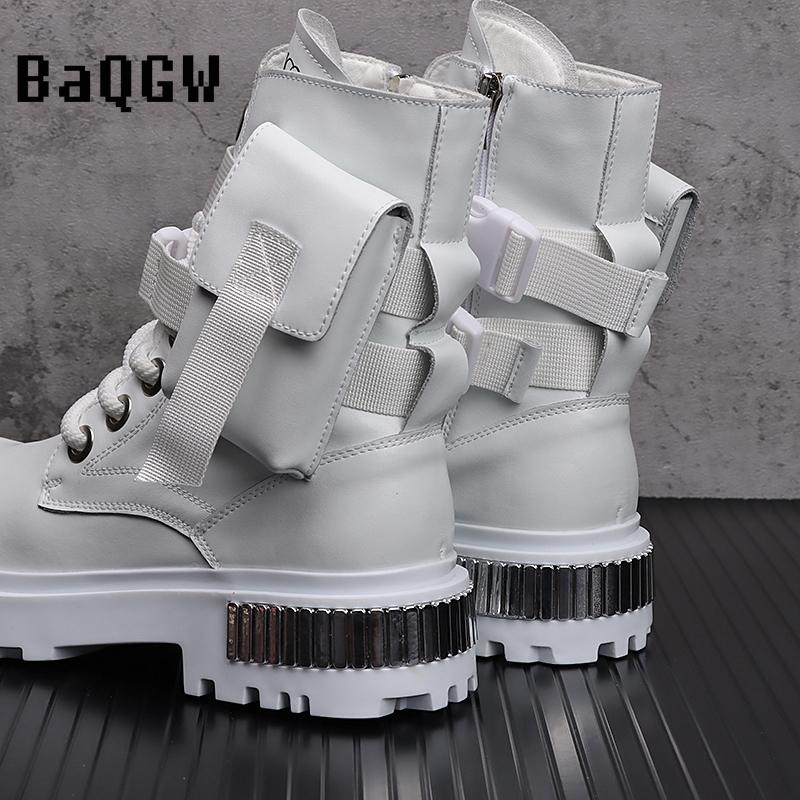 Модные металлические лоскутные туфли с высоким берцем, мужские осенне-зимние модные тенденции, ковбойские сапоги, британский стиль, увеличивающие рост, кожаные короткие сапоги