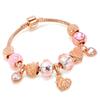 Women All Match Crystal Hollow Love Heart Beads Bracelet