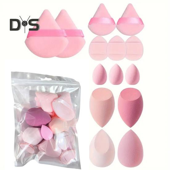 14 шт./компл. набор спонжей для макияжа с пудрой без латекса, растушевка жидкой пудры, нанесение крема, косметический спонж, блендер, женские инструменты для макияжа