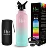Вода термальная вода с 2 типами нержавеющей стали спортивная вакуумная изоляция BPA легко моется совместима с газированной мятно-зеленой розовой бутылкой,