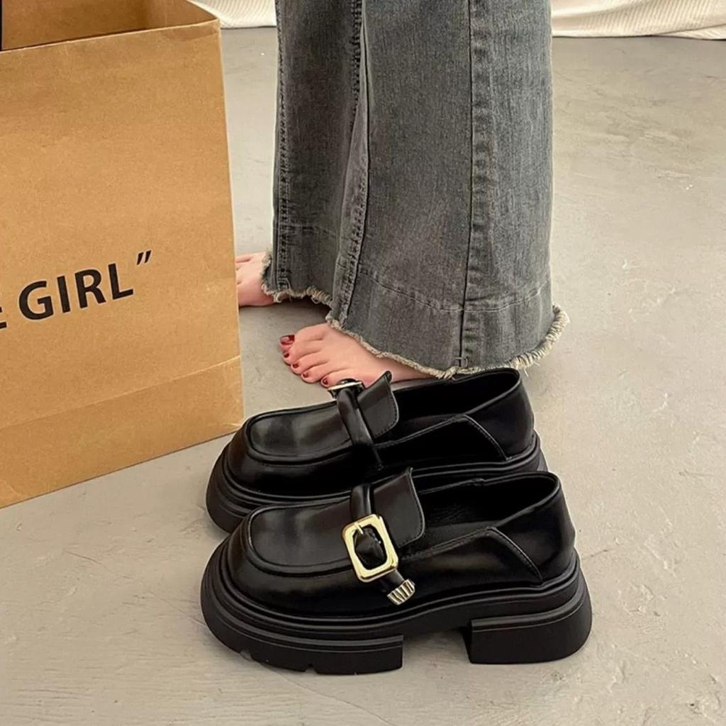 Женские туфли лоферы с круглым носком черные на среднем каблуке женские туфли лодочки весенние оптом шикарные и элегантные слипоны в корейском стиле 39