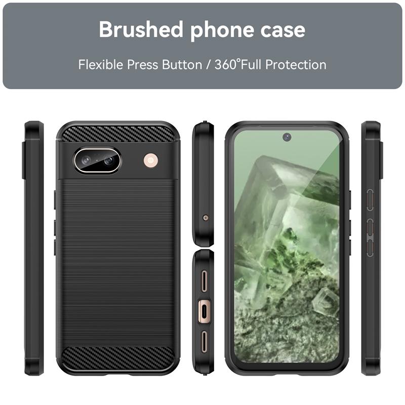For Cover Google Pixel 8A Case For Google Pixel 8A Bumper Silicone Carbon Fiber Case For Google Pixel 8A 7A 6A 8 7 6 Pro Cover