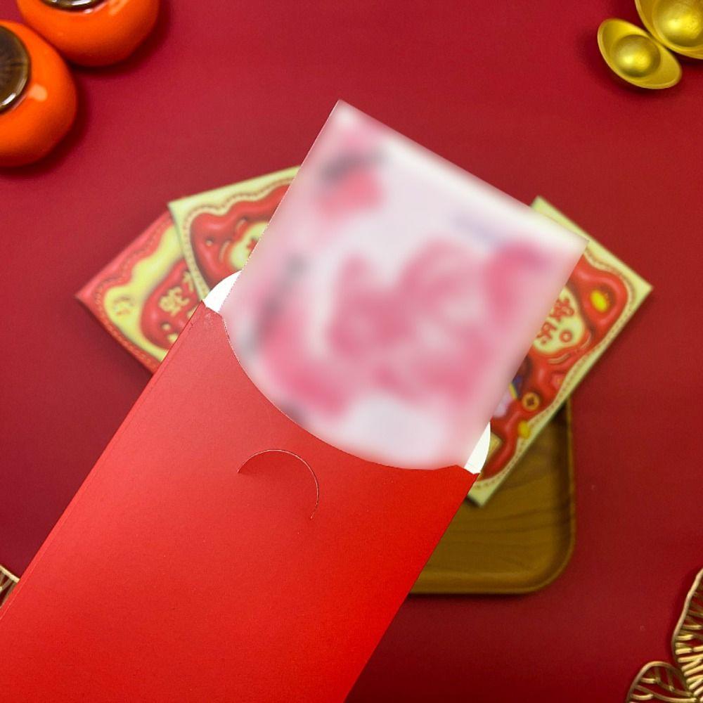 6 шт. Мультяшная змея Китайский красный конверт Традиционный карман для благословений Новогодние принадлежности Красный пакет