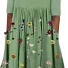 Yousheng Women's Summer Flowy Midi Dress Boho Floral Pleated Dress with Pockets Casual Half Sleeve Crew Neck Swing Dress