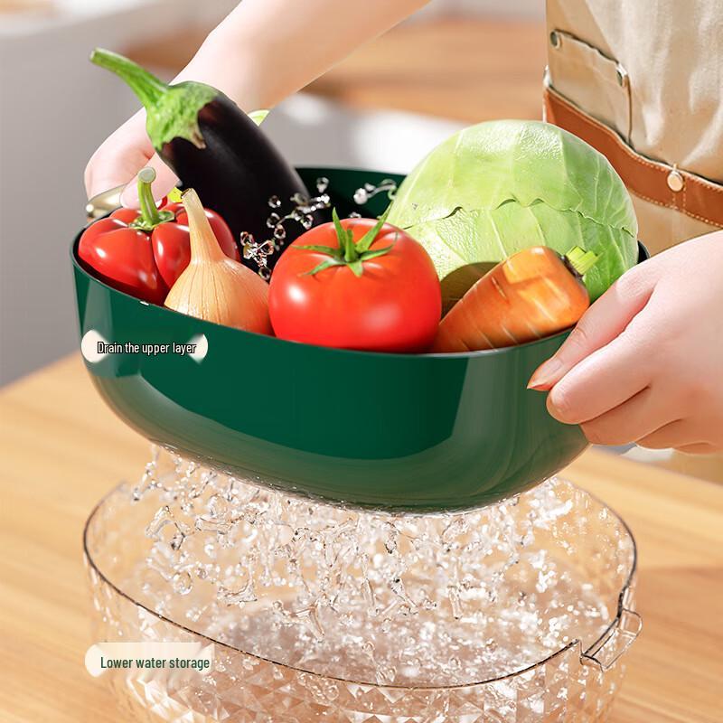 Double-Layer Vegetable Washing & Drain Basket