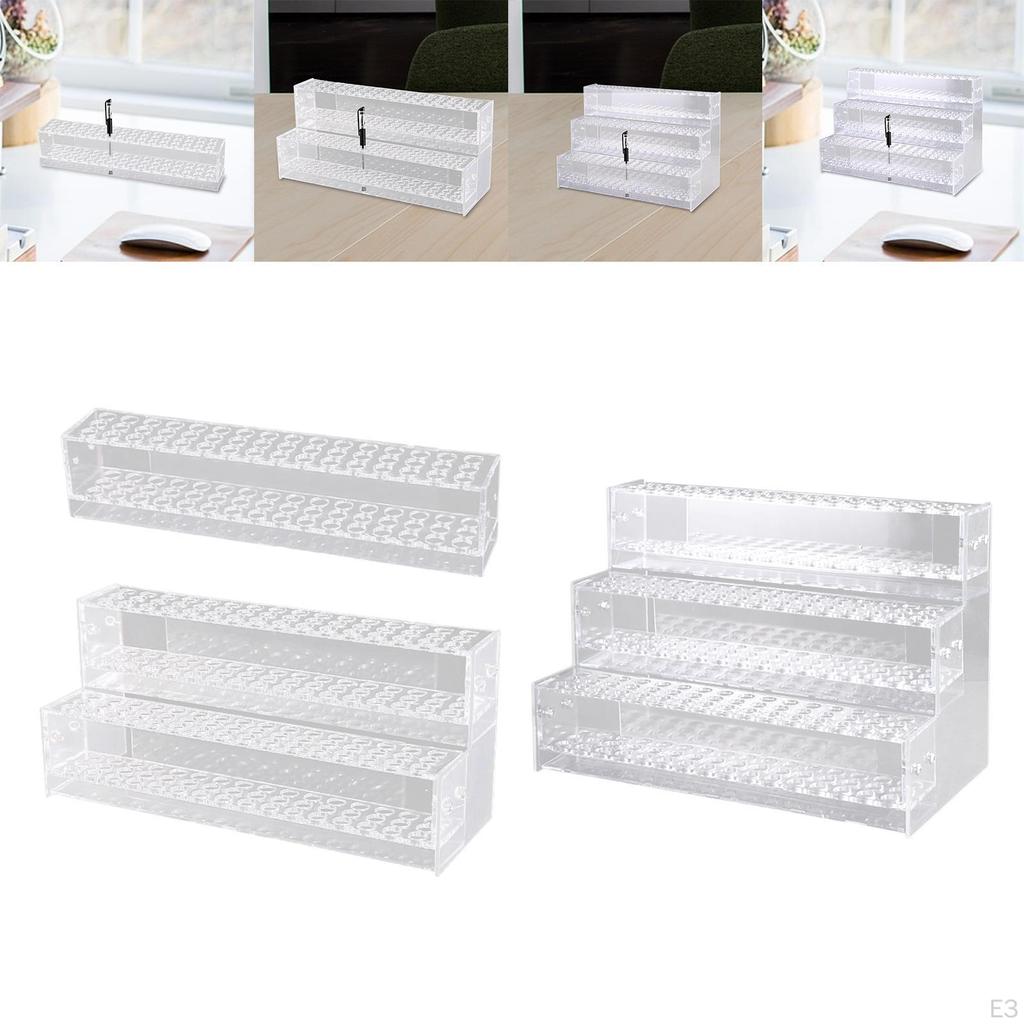 Прозрачный держатель подставки для ручки для стола с несколькими слотами Прочная прочная многофункциональная кисточка для макияжа