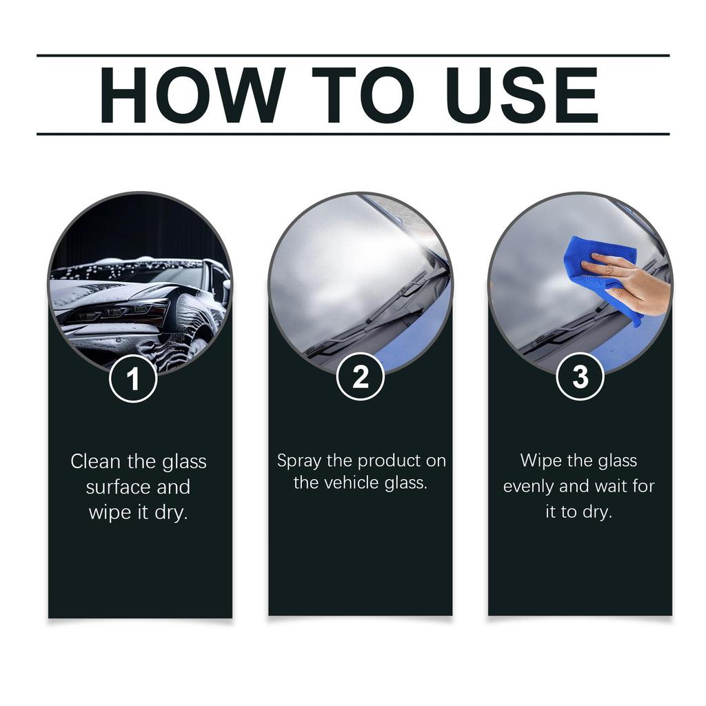 Homonth Car Windshield Anti-Fog Spray, Water Repellent for Glass & Mirrors, Car Glass Water Repellent, Window Hydrophobic Agent, 100ml