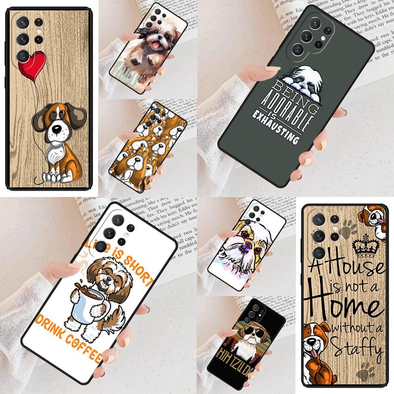 Cartoon Shih Tzu Dog PRINT Cell Phone Case for Samsung Galaxy S26 Ultra S25 S24 S23 S22 S21 S20 Note10 Cover