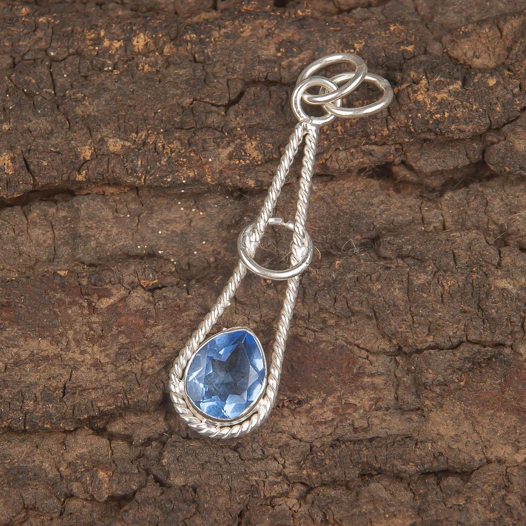 Подвеска из драгоценного камня ручной работы с танзанитом, подвеска из стерлингового серебра 925 пробы, антикварные ювелирные изделия, подвеска для подарка на помолвку